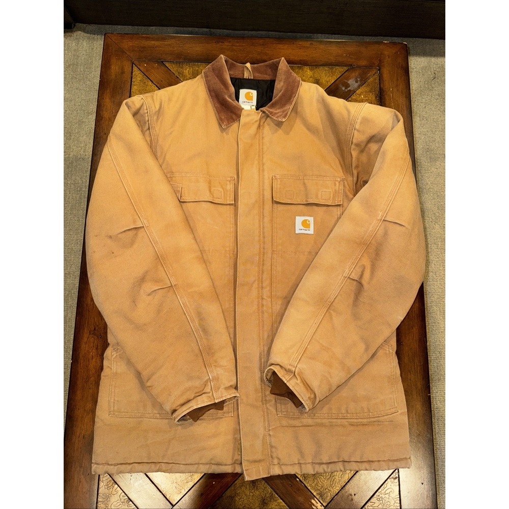 MEN'S CARHARTT RN 14806 BROWN INSULATED WORK JACKET 42 TALL